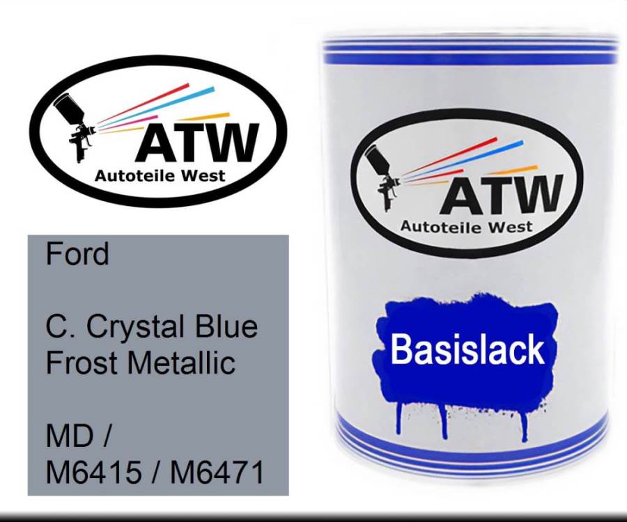 Ford, C. Crystal Blue Frost Metallic, MD / M6415 / M6471: 500ml Lackdose, von ATW Autoteile West.